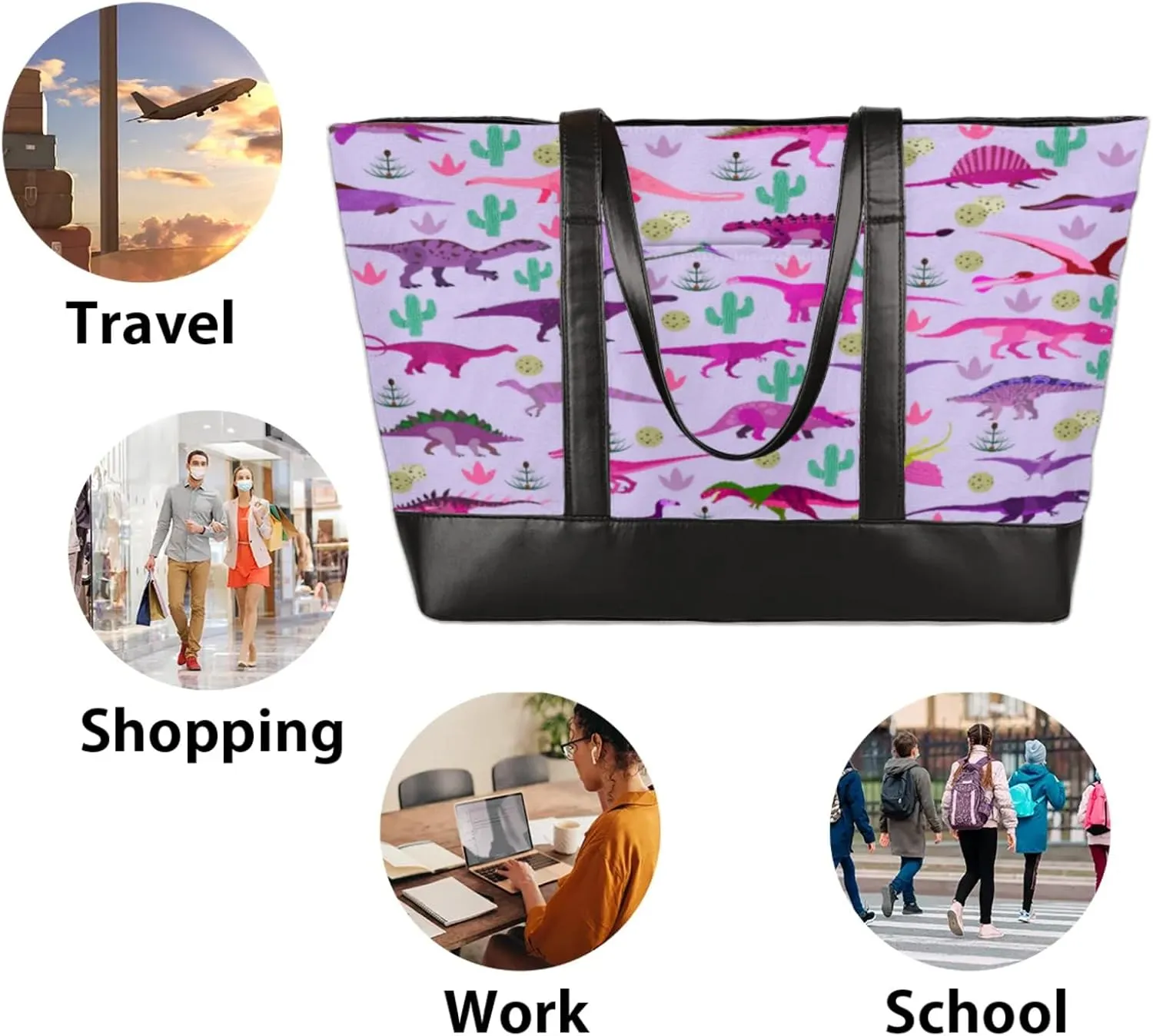 Tote Bag for Women with Zipper, Laptop Tote Bags Laptop Sleeve Case Shoulder Bag Messenger Bags