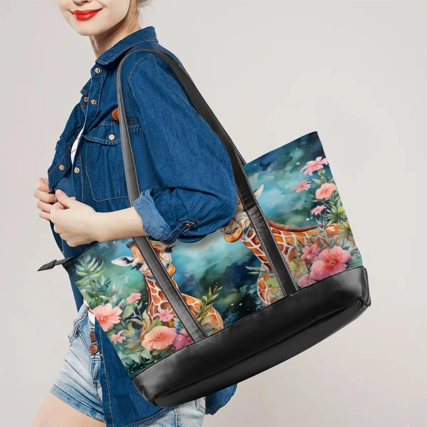 Tote Bag for Women with Zipper, Laptop Tote Bags Laptop Sleeve Case Shoulder Bag Messenger Bags