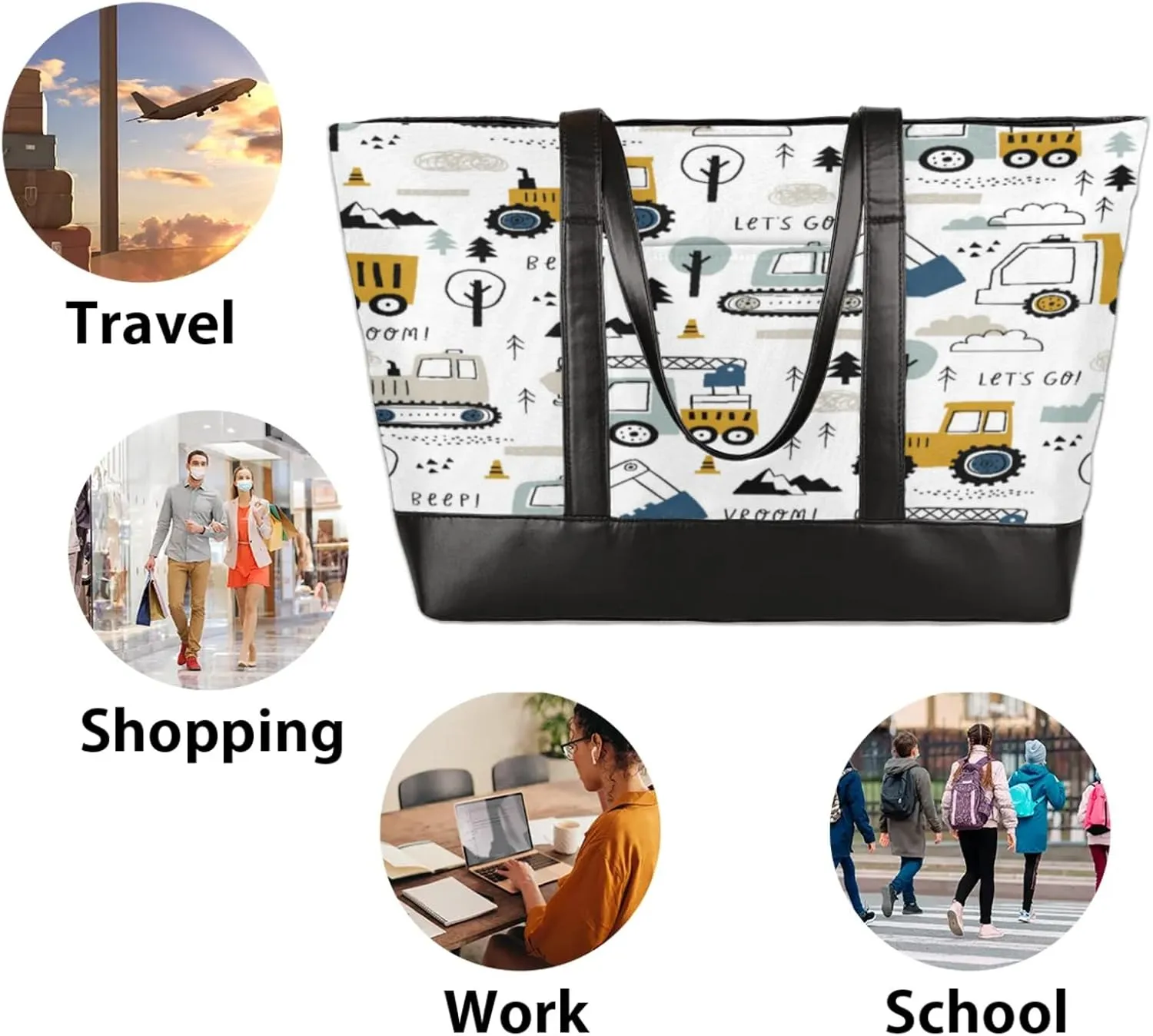 Tote Bag for Women with Zipper, Laptop Tote Bags Laptop Sleeve Case Shoulder Bag Messenger Bags