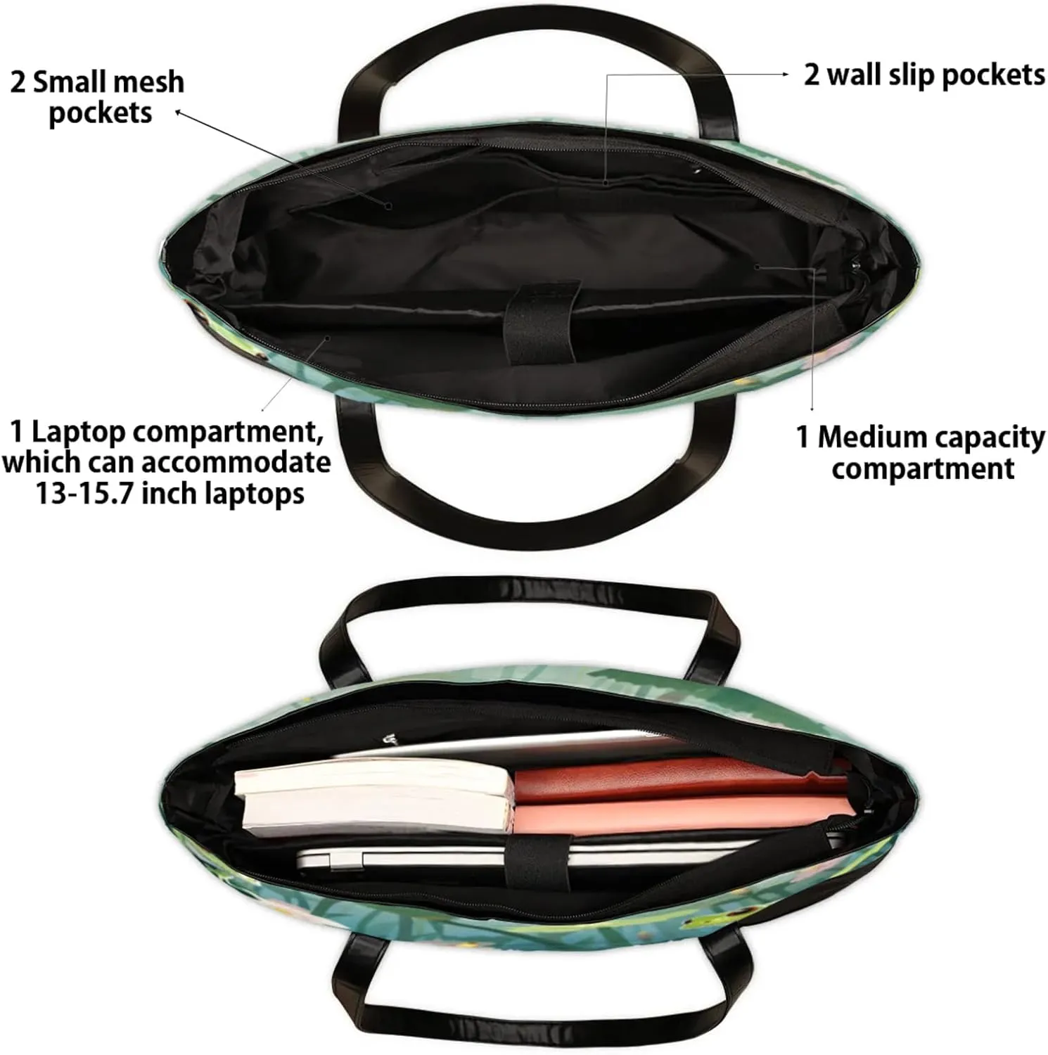 Tote Bag for Women with Zipper, Laptop Tote Bags Laptop Sleeve Case Shoulder Bag Messenger Bags