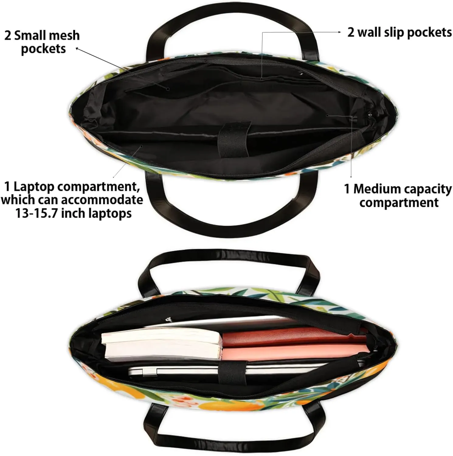 Tote Bag for Women with Zipper, Laptop Tote Bags Laptop Sleeve Case Shoulder Bag Messenger Bags