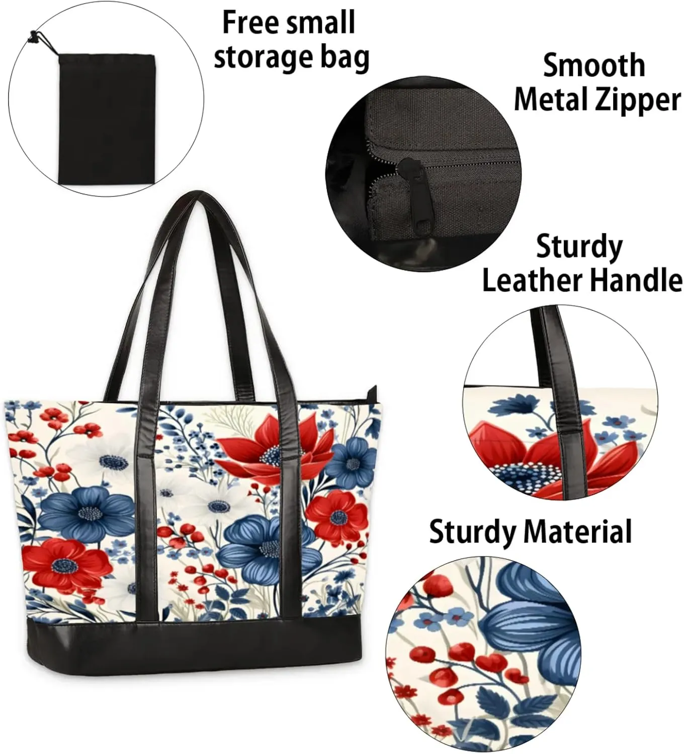 Tote Bag for Women with Zipper, Laptop Tote Bags Laptop Sleeve Case Shoulder Bag Messenger Bags