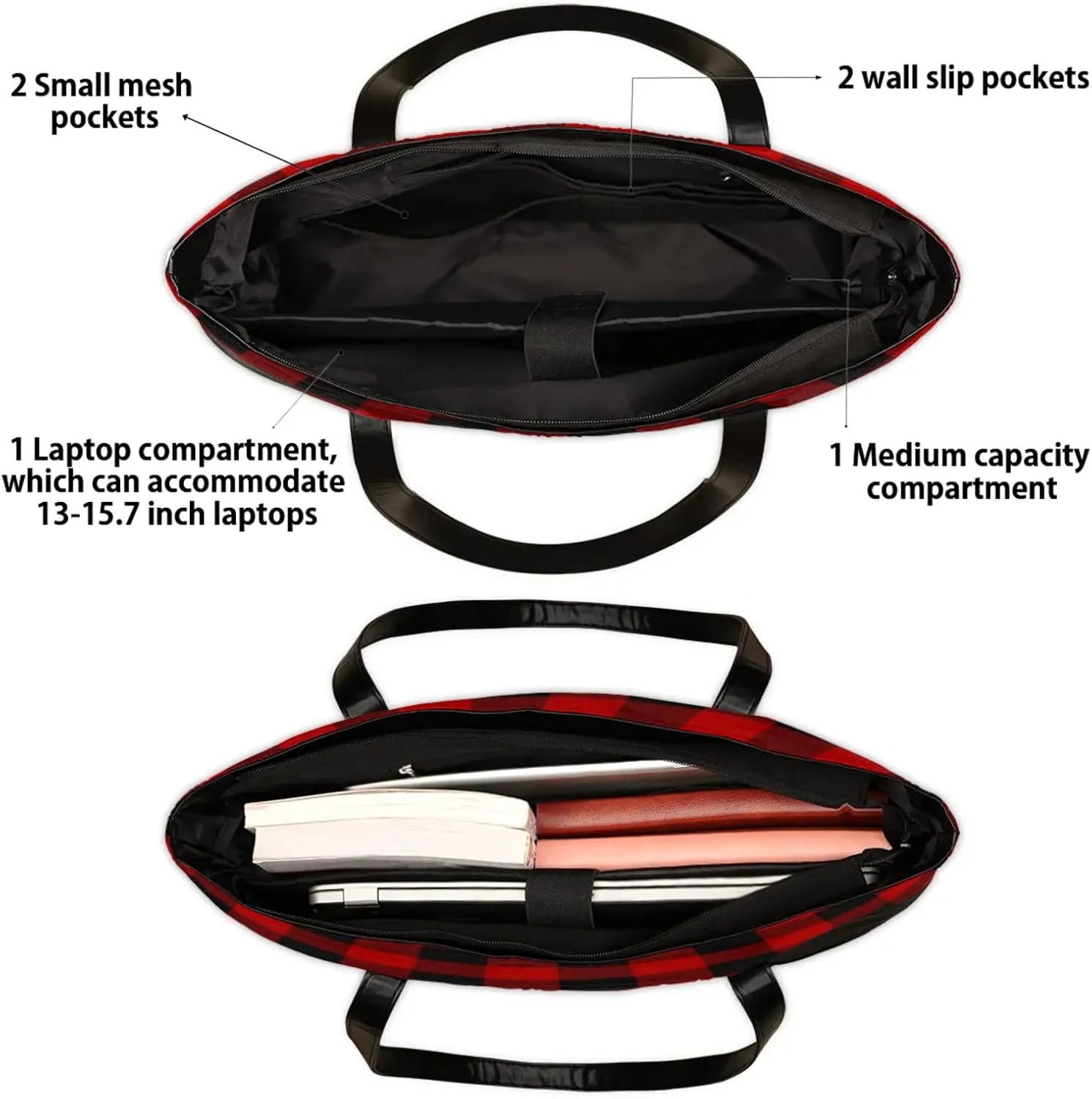 Tote Bag for Women with Zipper, Laptop Tote Bags Laptop Sleeve Case Shoulder Bag Messenger Bags