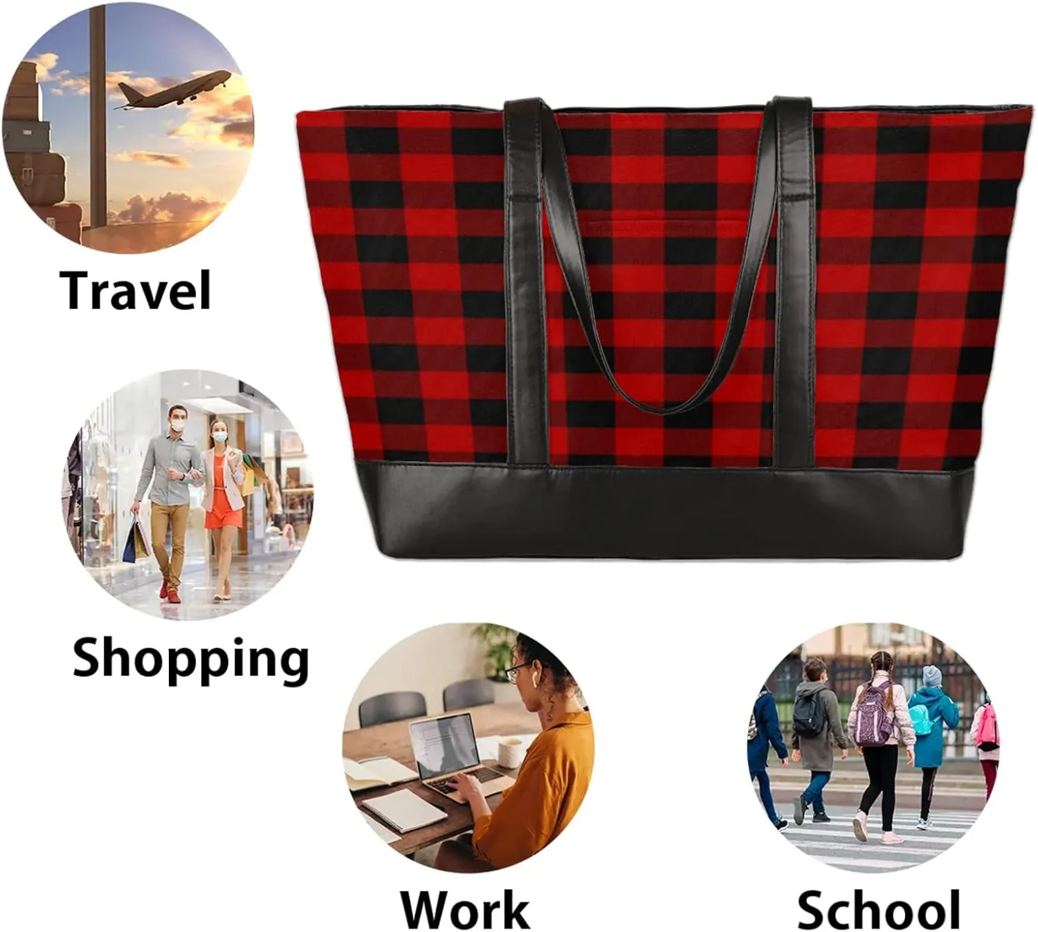 Tote Bag for Women with Zipper, Laptop Tote Bags Laptop Sleeve Case Shoulder Bag Messenger Bags