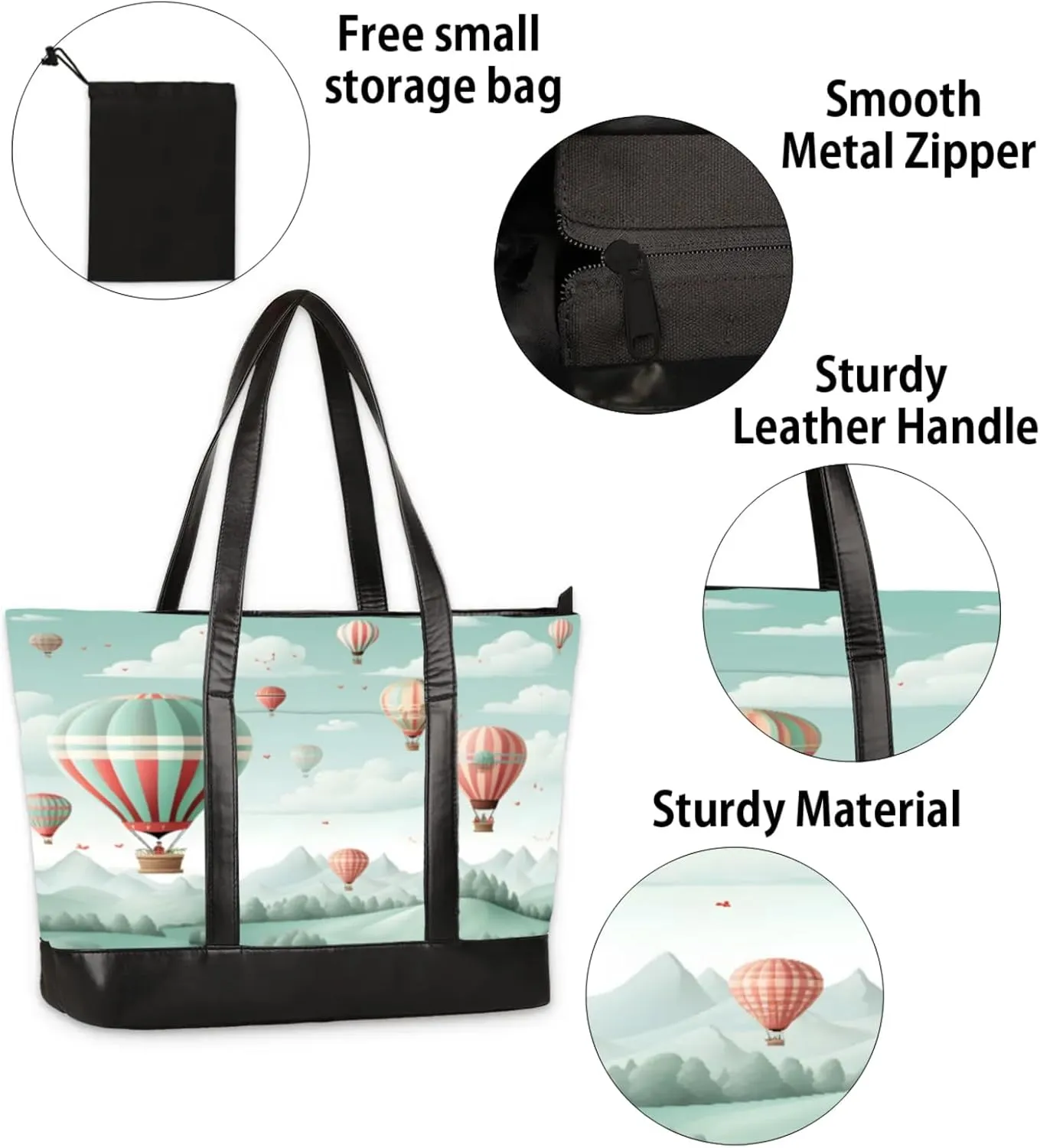 Tote Bag for Women with Zipper, Laptop Tote Bags Laptop Sleeve Case Shoulder Bag Messenger Bags