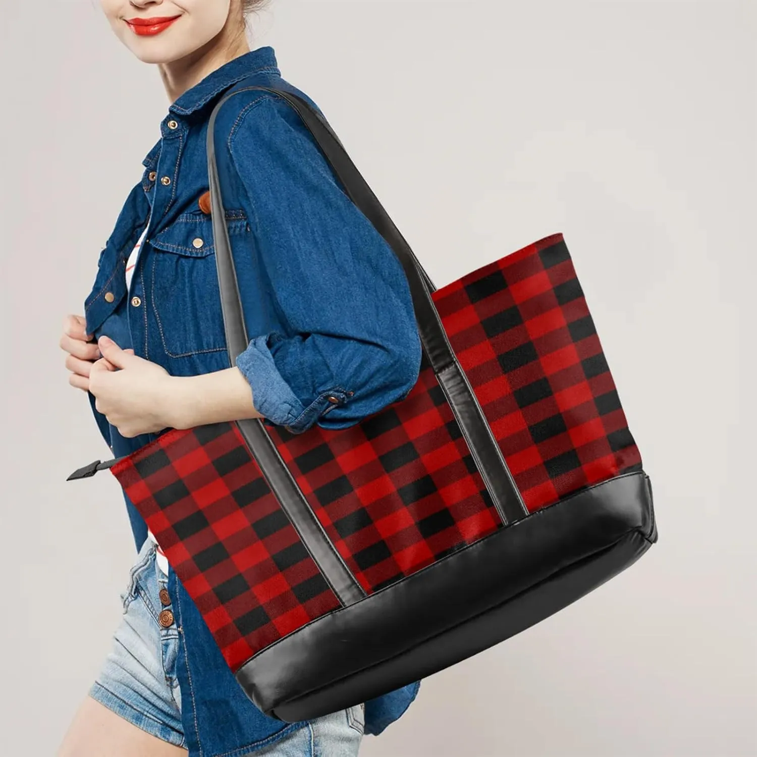 Tote Bag for Women with Zipper, Laptop Tote Bags Laptop Sleeve Case Shoulder Bag Messenger Bags