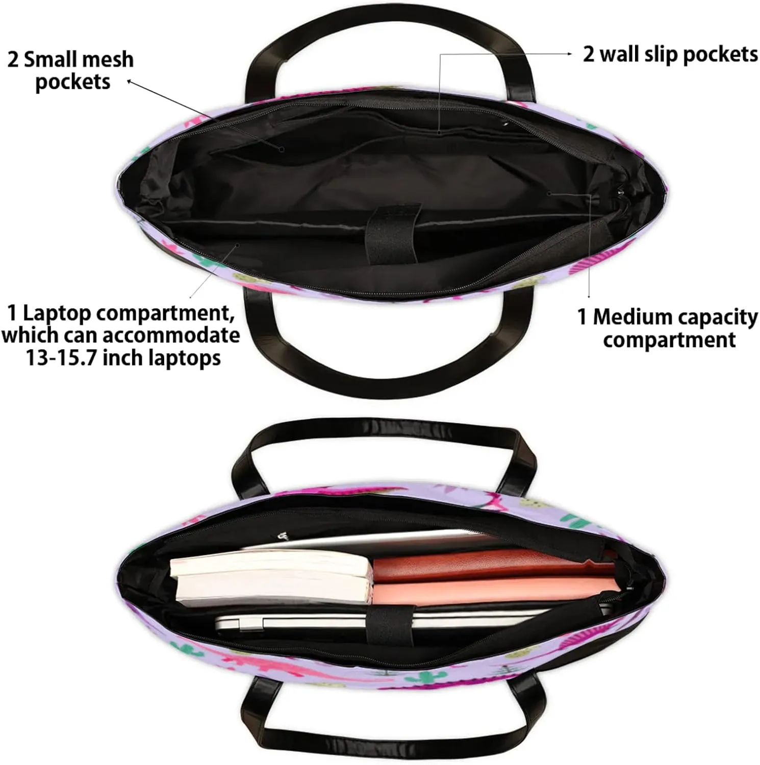 Tote Bag for Women with Zipper, Laptop Tote Bags Laptop Sleeve Case Shoulder Bag Messenger Bags
