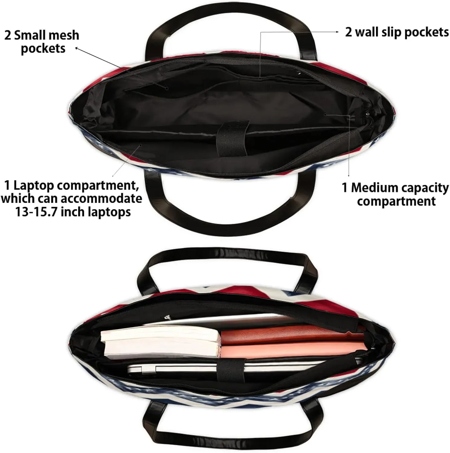 Tote Bag for Women with Zipper, Laptop Tote Bags Laptop Sleeve Case Shoulder Bag Messenger Bags
