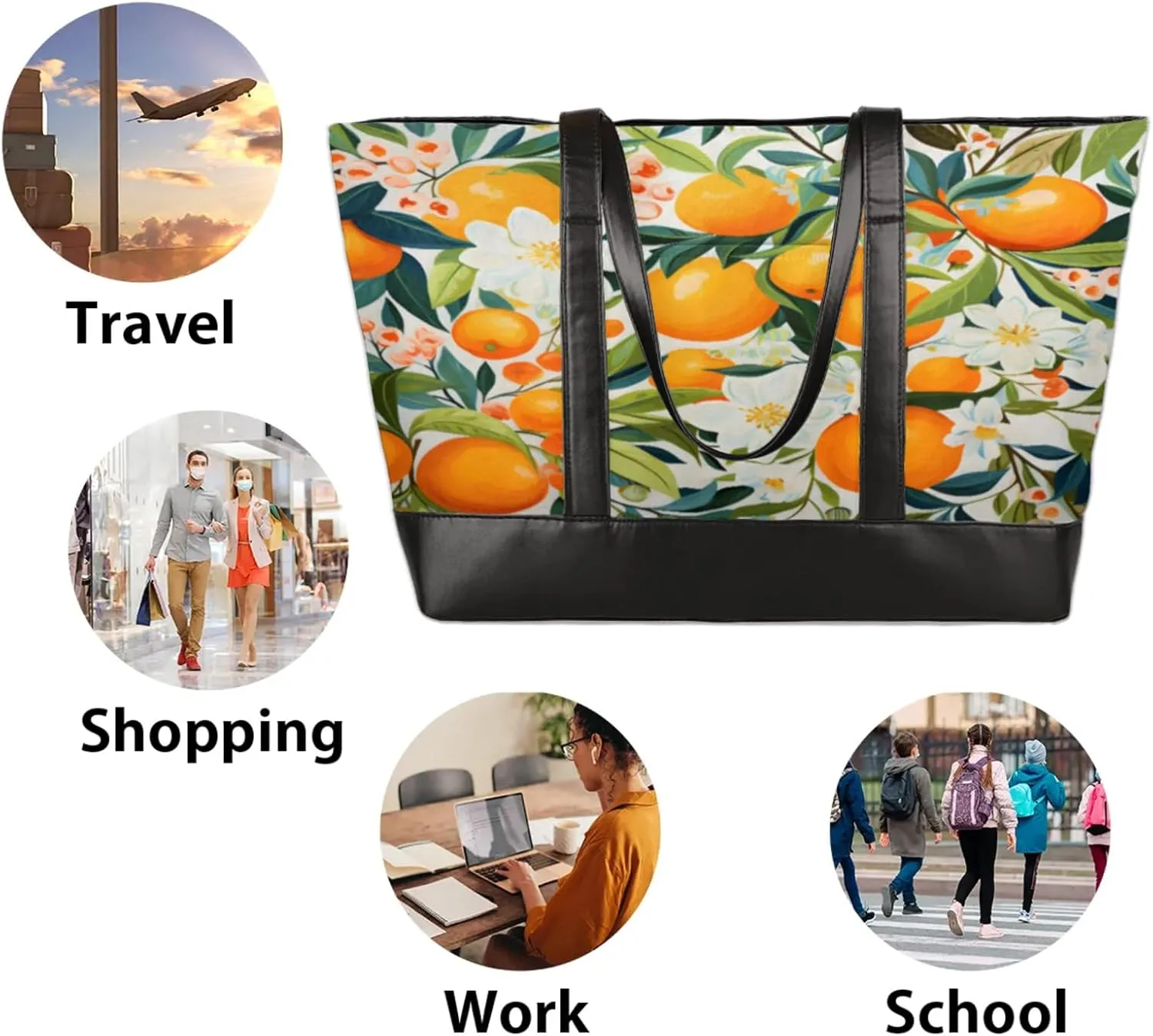 Tote Bag for Women with Zipper, Laptop Tote Bags Laptop Sleeve Case Shoulder Bag Messenger Bags