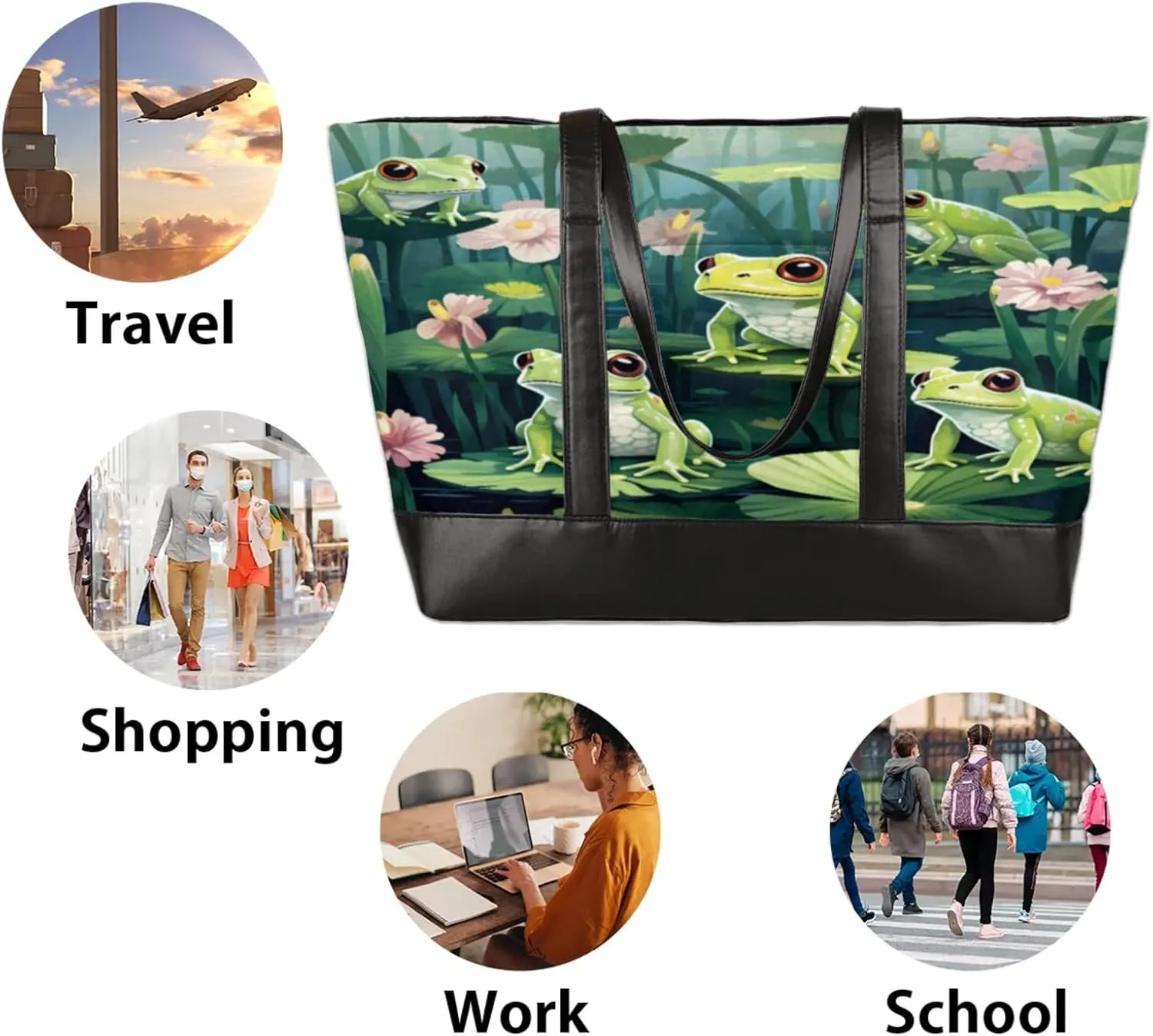 Tote Bag for Women with Zipper, Laptop Tote Bags Laptop Sleeve Case Shoulder Bag Messenger Bags