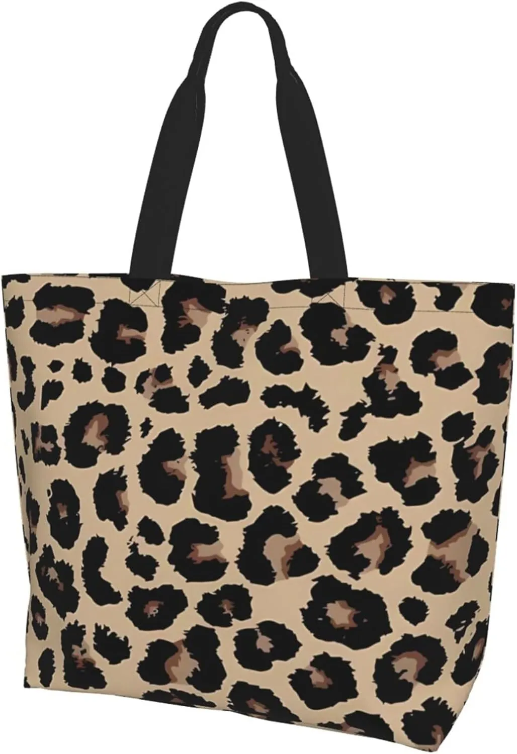 Tote Bag For women Zipper Large Beach Tote Bag Cute Leopard Tote Bag Reusable Travel Work Shopping Tote Bag Purse