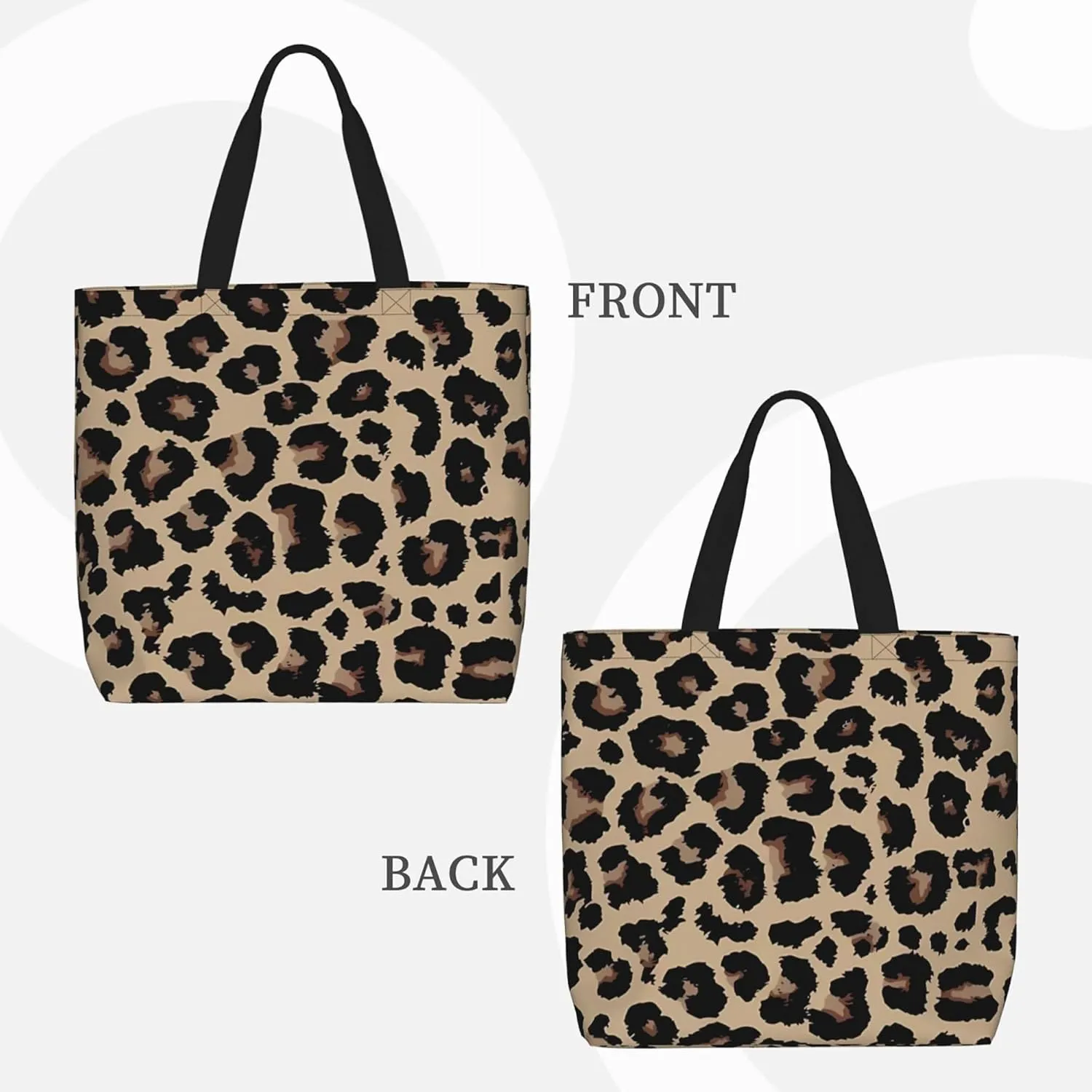 Tote Bag For women Zipper Large Beach Tote Bag Cute Leopard Tote Bag Reusable Travel Work Shopping Tote Bag Purse