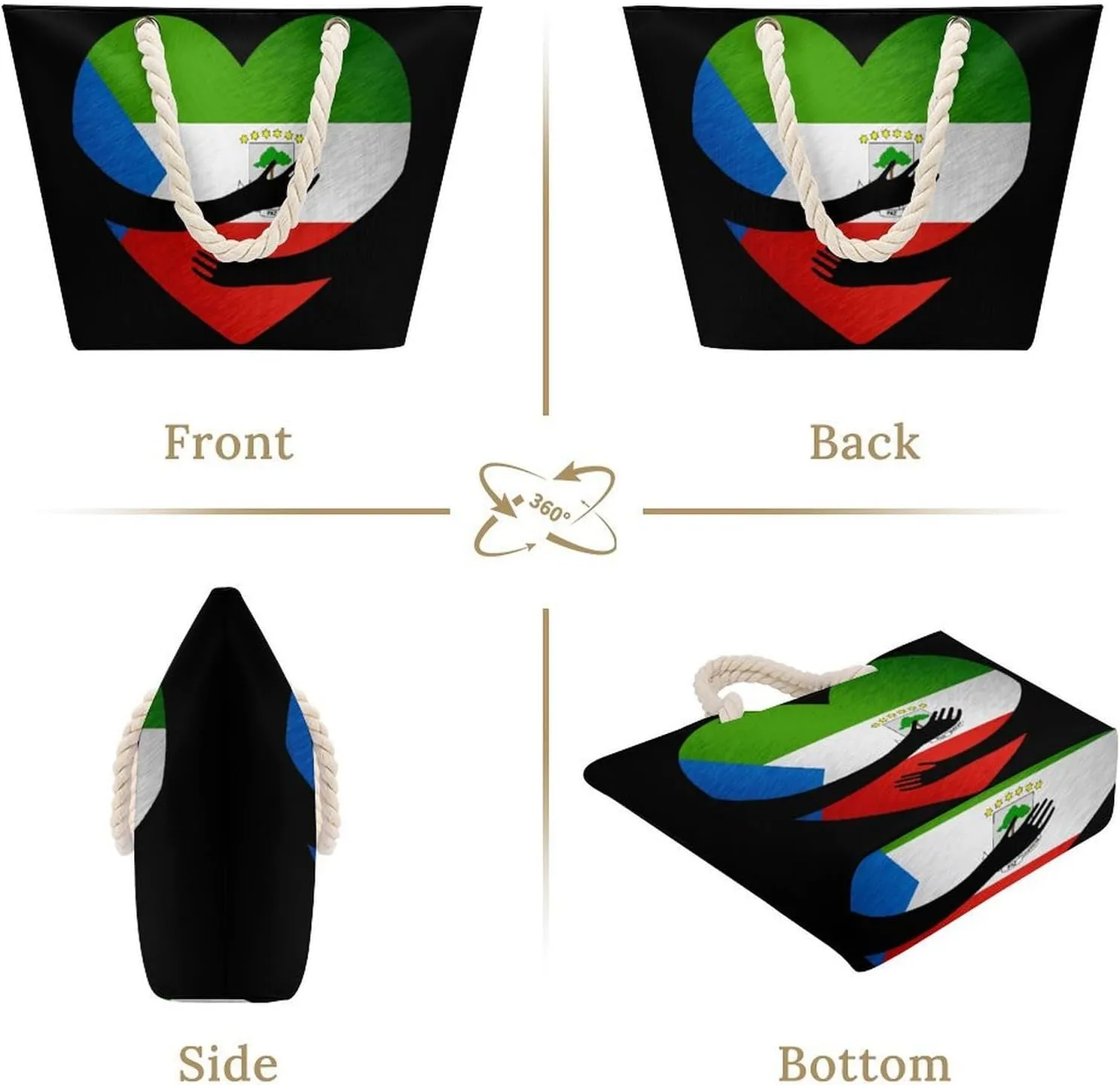 Tote Bag Large Handles Beach Bag with Zipper for Shopping Groceries Travel Outdoors Swim Pool Bag