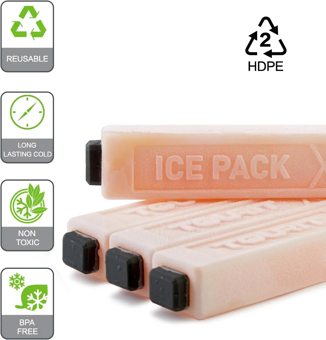 TOURIT Ice Packs for Coolers Reusable Long Lasting Freezer Packs for Lunch Bags/Boxes, Cooler Backpack