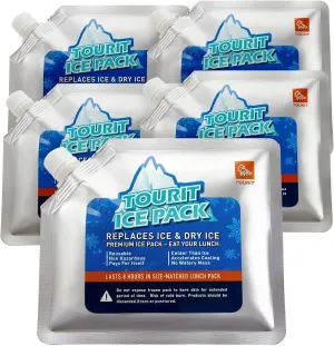 TOURIT Reusable Ice Pack for Coolers Long Lasting Cooler Ice Packs for Cooler Bag Lunch Bags/Boxes, Cooler Backpacks, Freezer Packs for Coolers