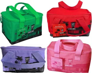 Trader Joe's Mini Insulated Cooler Tote Bag Bundle of 4: Pink, Lavender, Emerald Green & Red - All Limited Editions