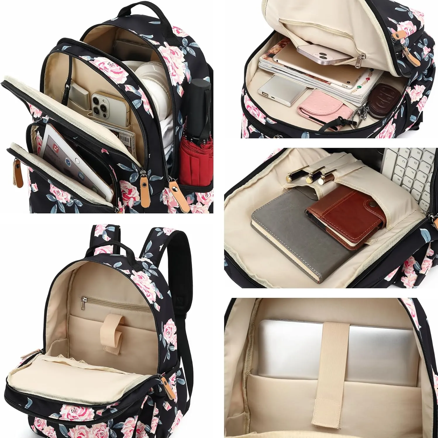 Travel Backpack Water Resistant Laptop Backpacks College Bookbag Flight Approved Carry On Bag Dapack Black