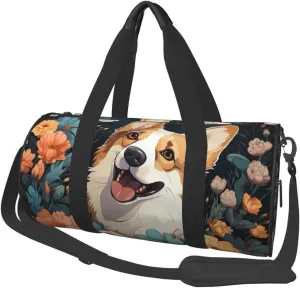 Travel Bag For Women,Corgi Pattern Print Personal Item Duffle Bags,Weekend Travel Duffel Tote Bag,Travel Sport Gym Bag For Men,Airplane Travel Essentials For Flying