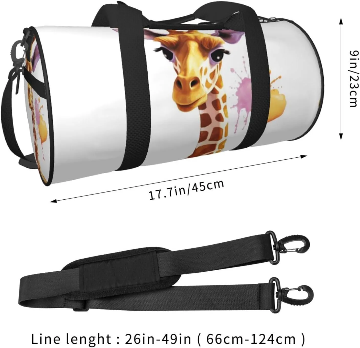 Travel Bag For Women,Giraffe Print Personal Item Duffle Bags,Weekend Travel Duffel Tote Bag,Travel Sport Gym Bag For Men,Airplane Travel Essentials For Flying