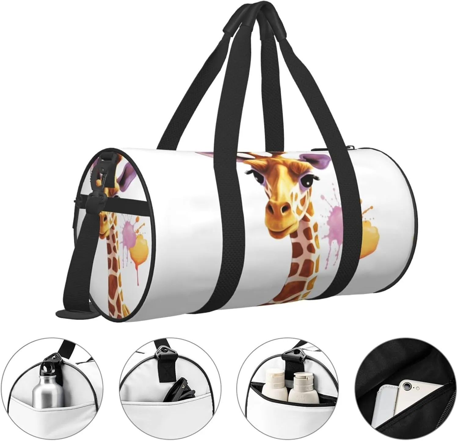 Travel Bag For Women,Giraffe Print Personal Item Duffle Bags,Weekend Travel Duffel Tote Bag,Travel Sport Gym Bag For Men,Airplane Travel Essentials For Flying