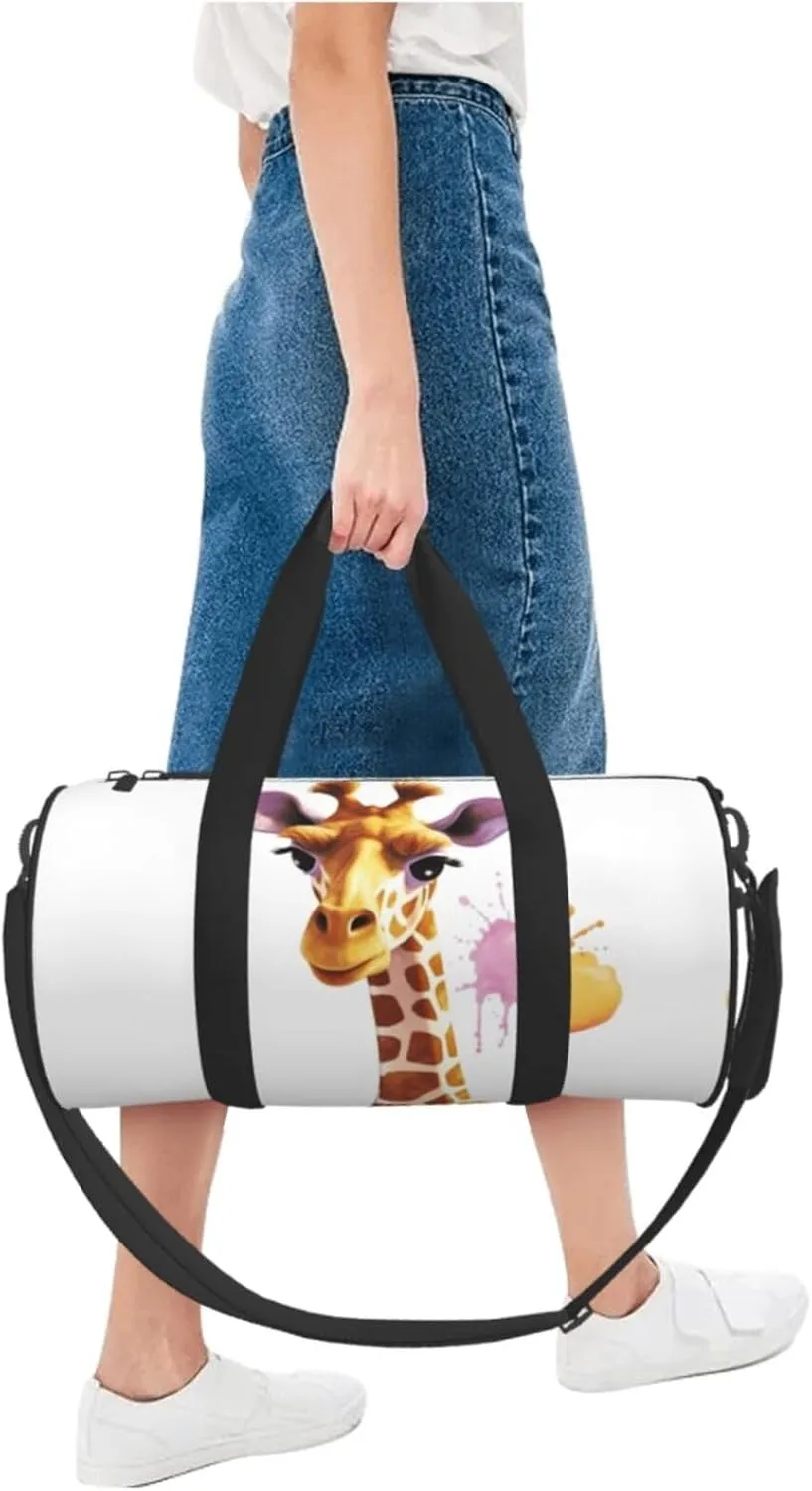 Travel Bag For Women,Giraffe Print Personal Item Duffle Bags,Weekend Travel Duffel Tote Bag,Travel Sport Gym Bag For Men,Airplane Travel Essentials For Flying