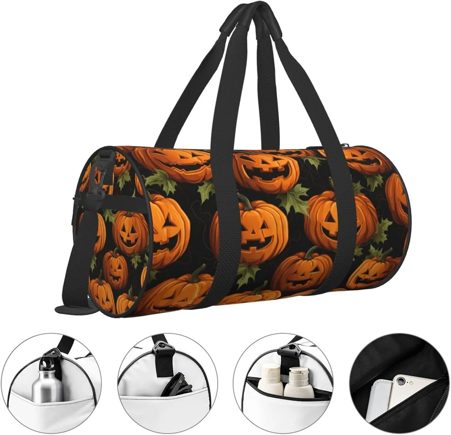 Travel Bag For Women,Halloween Pumpkin Patterns Print Personal Item Duffle Bags,Weekend Travel Duffel Tote Bag,Travel Sport Gym Bag For Men,Airplane Travel Essentials For Flying