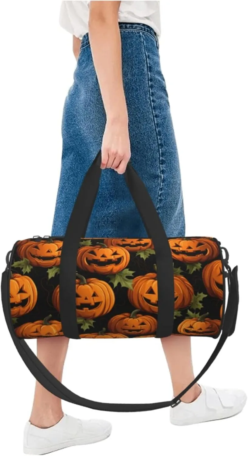 Travel Bag For Women,Halloween Pumpkin Patterns Print Personal Item Duffle Bags,Weekend Travel Duffel Tote Bag,Travel Sport Gym Bag For Men,Airplane Travel Essentials For Flying