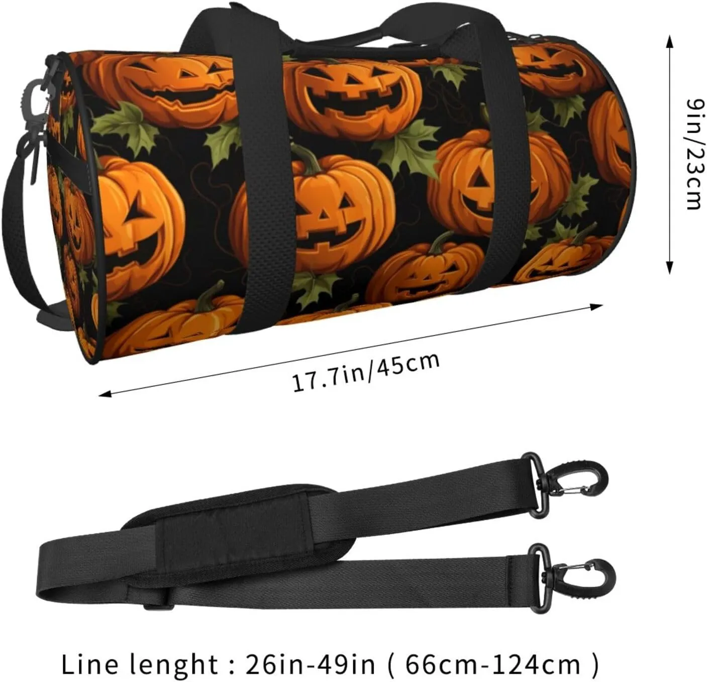 Travel Bag For Women,Halloween Pumpkin Patterns Print Personal Item Duffle Bags,Weekend Travel Duffel Tote Bag,Travel Sport Gym Bag For Men,Airplane Travel Essentials For Flying