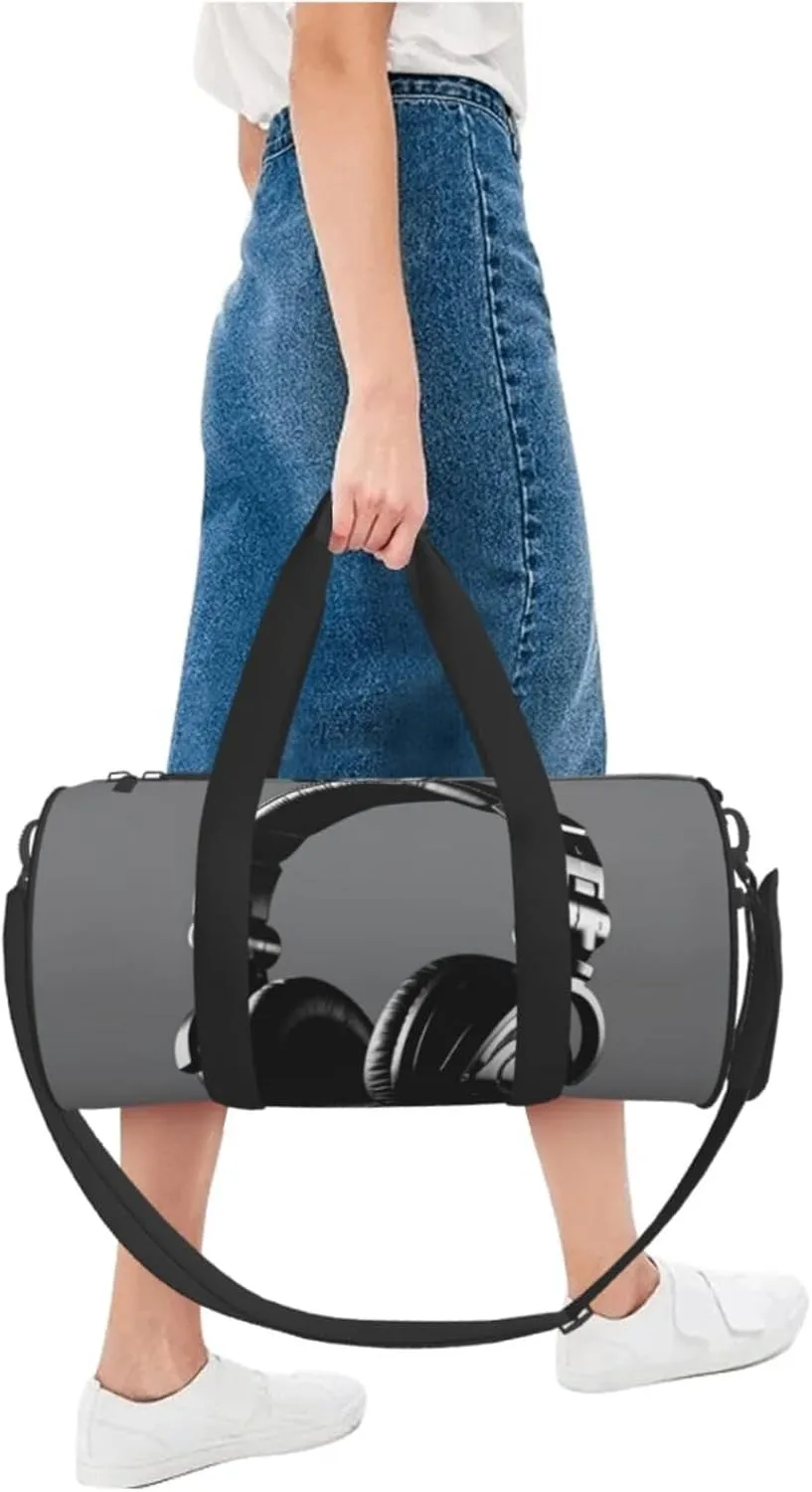Travel Bag For Women,Headphones Print Personal Item Duffle Bags,Weekend Travel Duffel Tote Bag,Travel Sport Gym Bag For Men,Airplane Travel Essentials For Flying