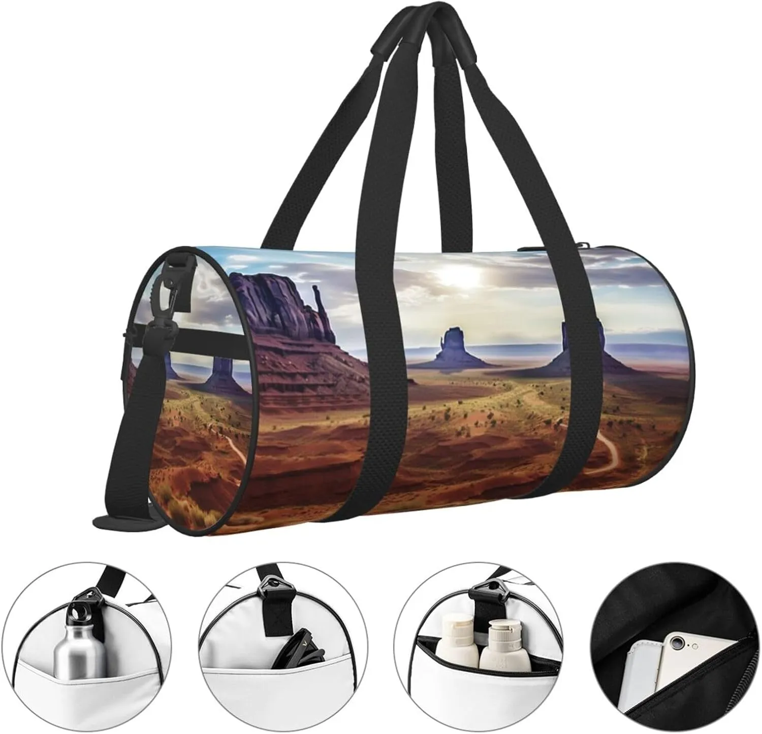 Travel Bag For Women,Landscape Of Monument Valley Print Personal Item Duffle Bags,Weekend Travel Duffel Tote Bag,Travel Sport Gym Bag For Men,Airplane Travel Essentials For Flying