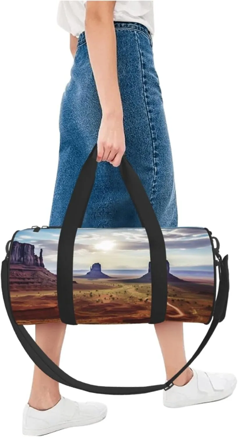 Travel Bag For Women,Landscape Of Monument Valley Print Personal Item Duffle Bags,Weekend Travel Duffel Tote Bag,Travel Sport Gym Bag For Men,Airplane Travel Essentials For Flying
