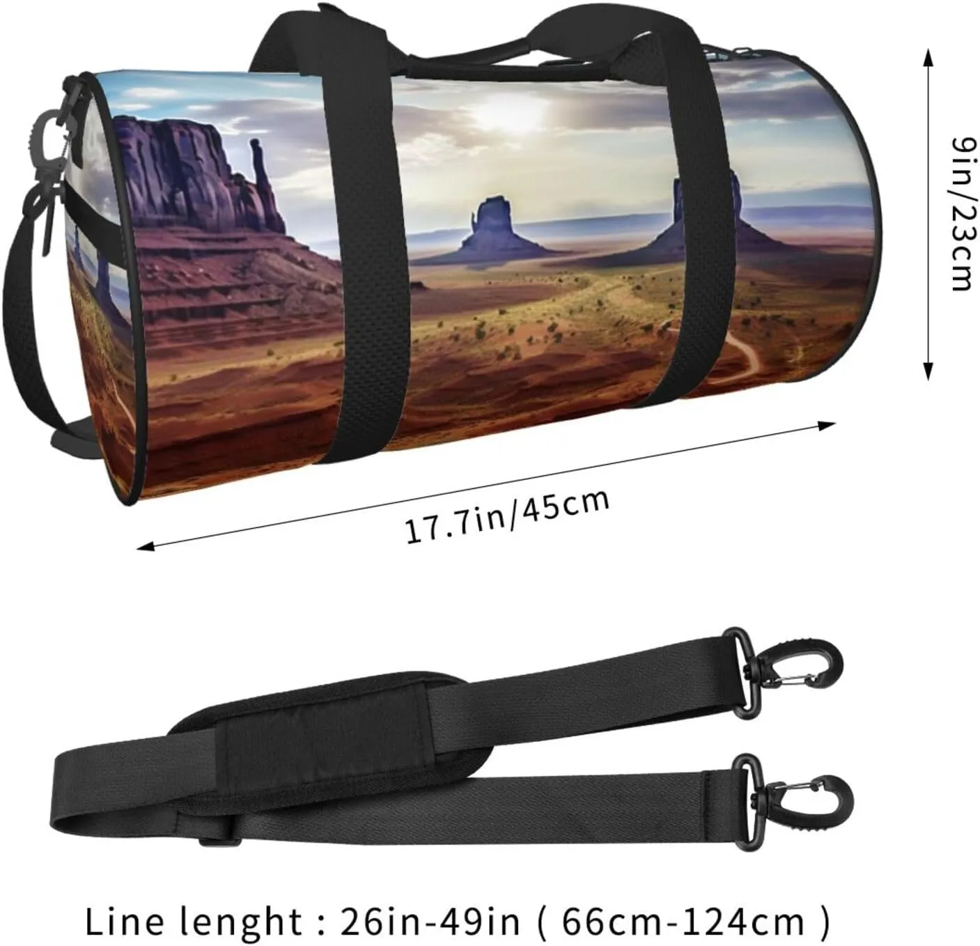 Travel Bag For Women,Landscape Of Monument Valley Print Personal Item Duffle Bags,Weekend Travel Duffel Tote Bag,Travel Sport Gym Bag For Men,Airplane Travel Essentials For Flying