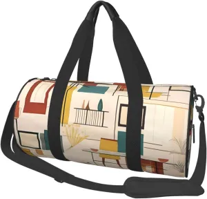 Travel Bag For Women,Mid Century Modern Print Personal Item Duffle Bags,Weekend Travel Duffel Tote Bag,Travel Sport Gym Bag For Men,Airplane Travel Essentials For Flying