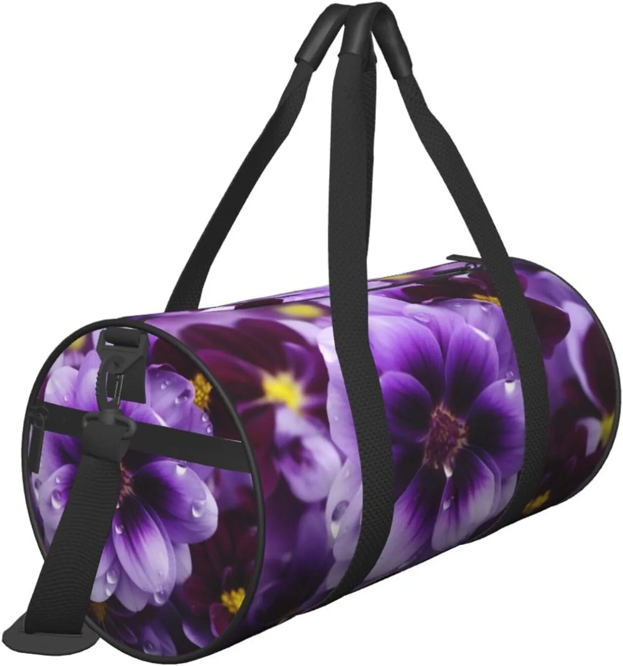 Travel Bag For Women,Purple Flower Print Personal Item Duffle Bags,Weekend Travel Duffel Tote Bag,Travel Sport Gym Bag For Men,Airplane Travel Essentials For Flying