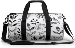 Travel Duffel Bag for Men And Women,Floral Doodle Pattern Waterproof Sports Fitness Bag Portable Travel Duffel Bag