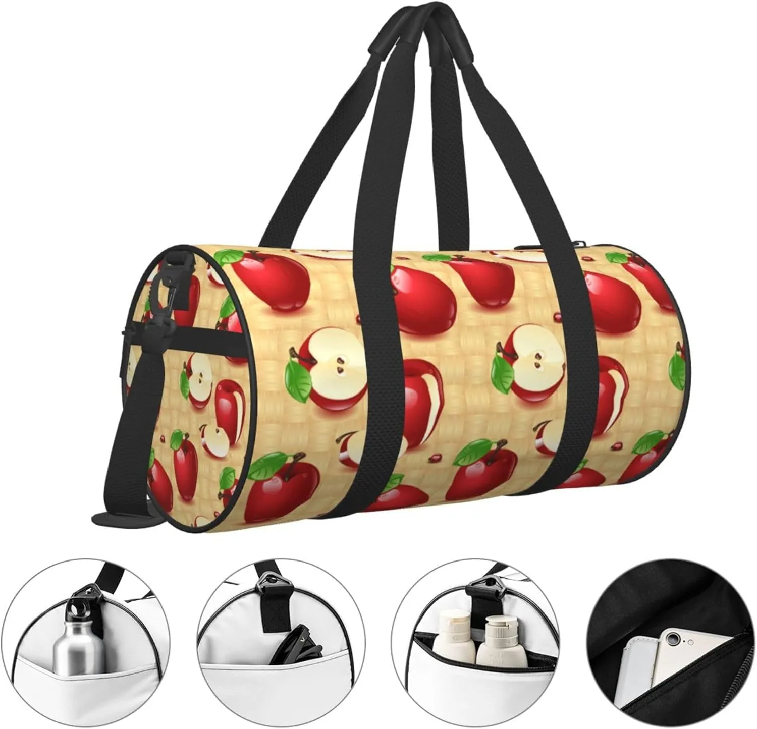Travel Duffel Bag Fruit Apples Workout Bag For Woman Dance Bag Weekender Bag Man Tote Gym Bag Hospital Bag For Labor And Delivery Overnight Bag Luggage Bag