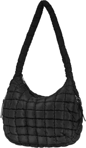 TRBSXRT Quilted Puffer Crossbody Bag and Purse for women - Cotton Padding Satchel Handbag Hobo Shoulder Bag