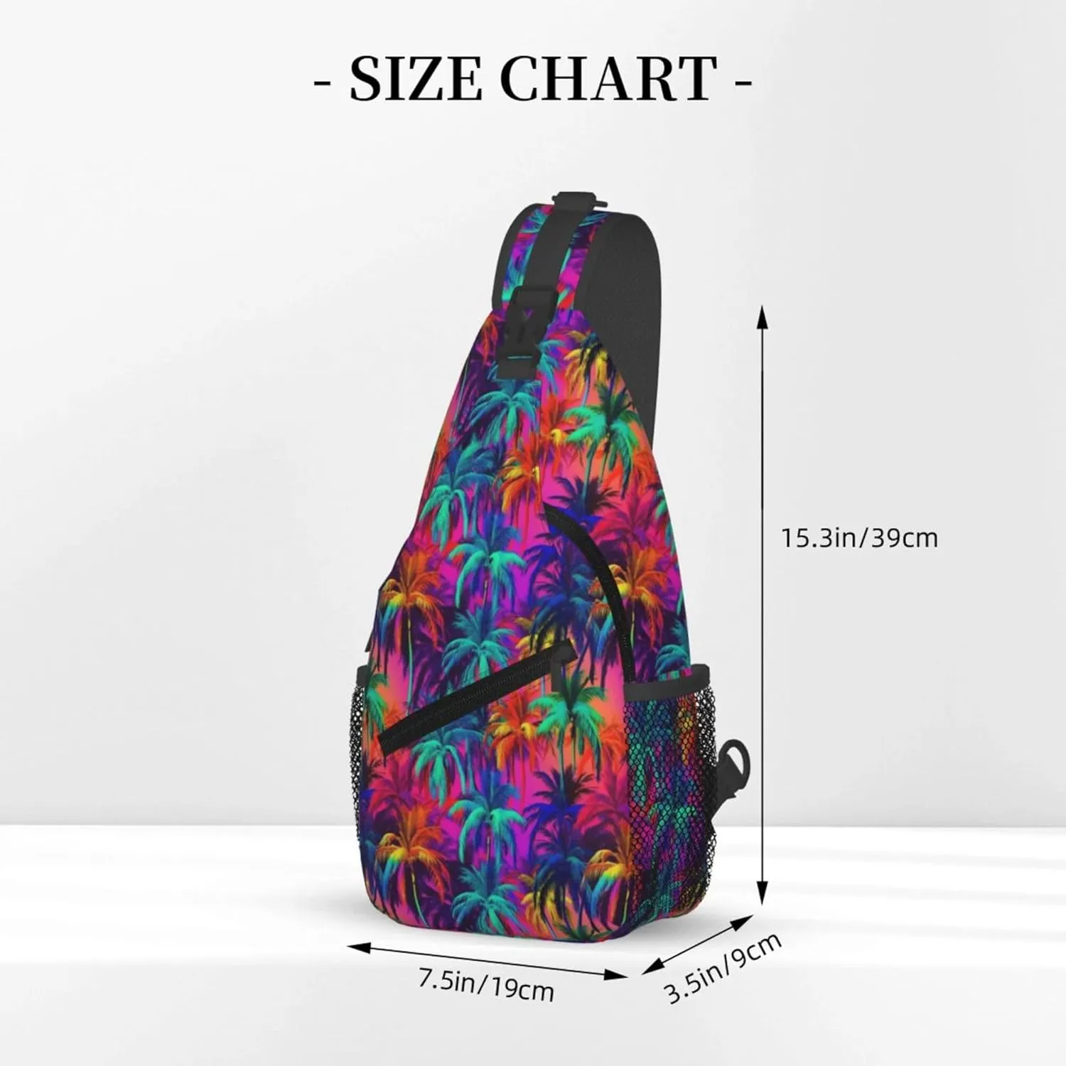 Tropical Hawaiian Neon Palm Leaves Crossbody bags for women Men Sling Bag Travel Chest Backpack Leisure Sports Outdoor Running Hiking