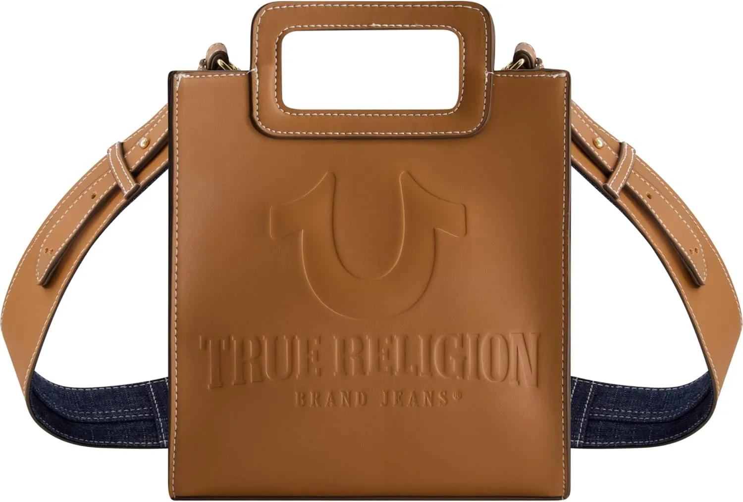 True Religion Women's Tote Bag, North South Travel Purse Handbag with Adjustable Shoulder Strap and Horseshoe Motif