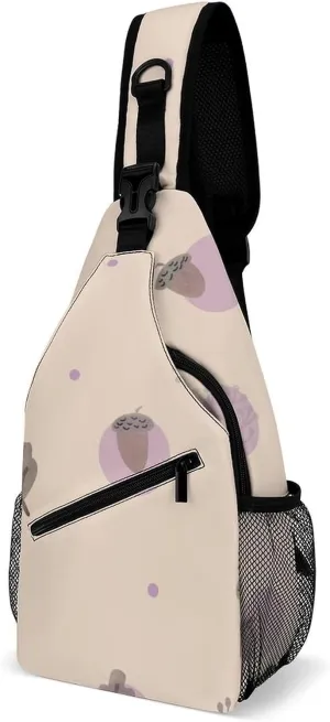 Twill Fabric Chest Bag with Adjustible Padded Strap, Multi-Pocket Design for Outdoor Hiking Running, Durable & Lightweight Crossbody Sling Pack
