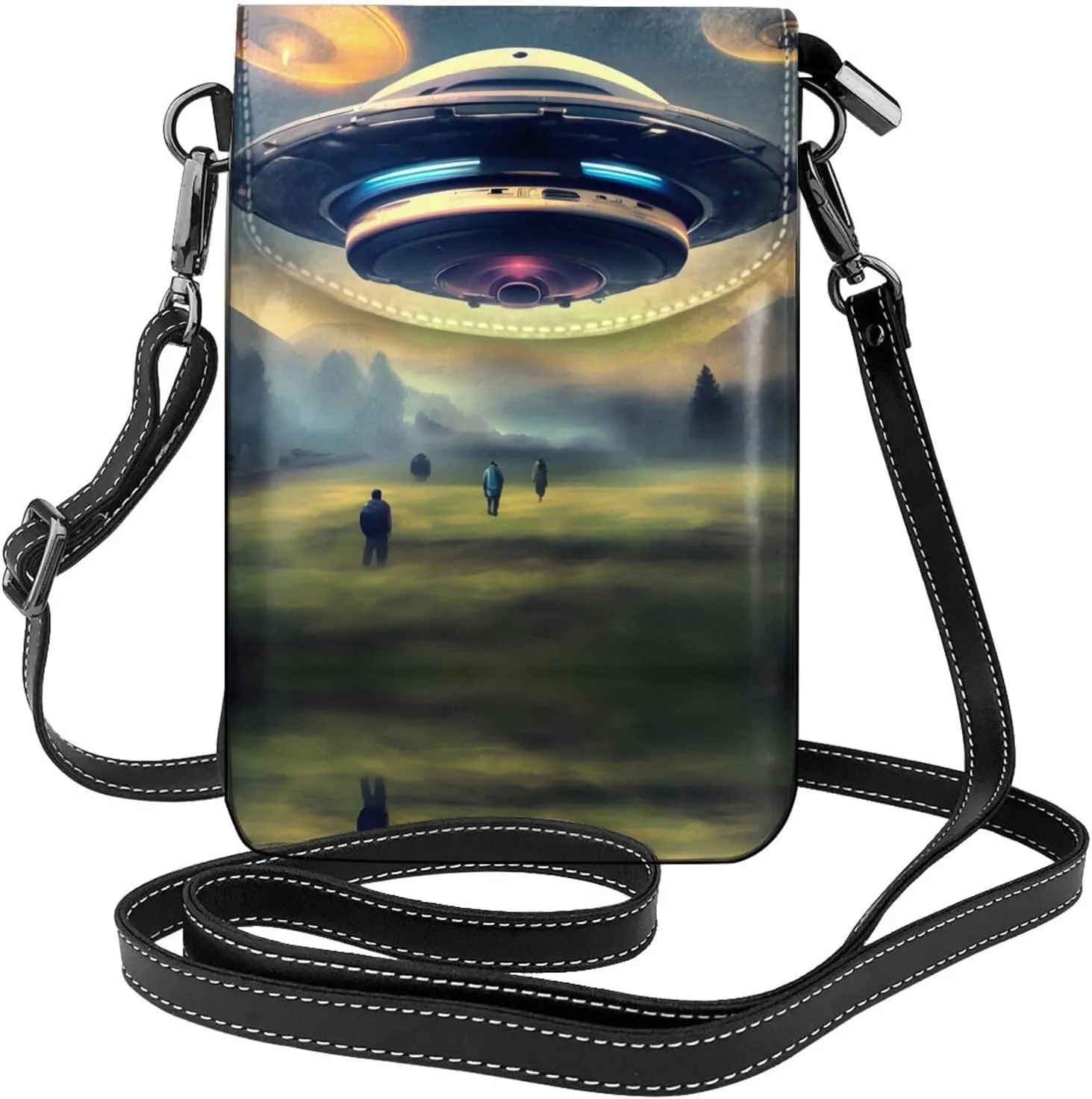 UFO landing Printed Women's Crossbody Phone Bag - Perfect for Travel and Shopping