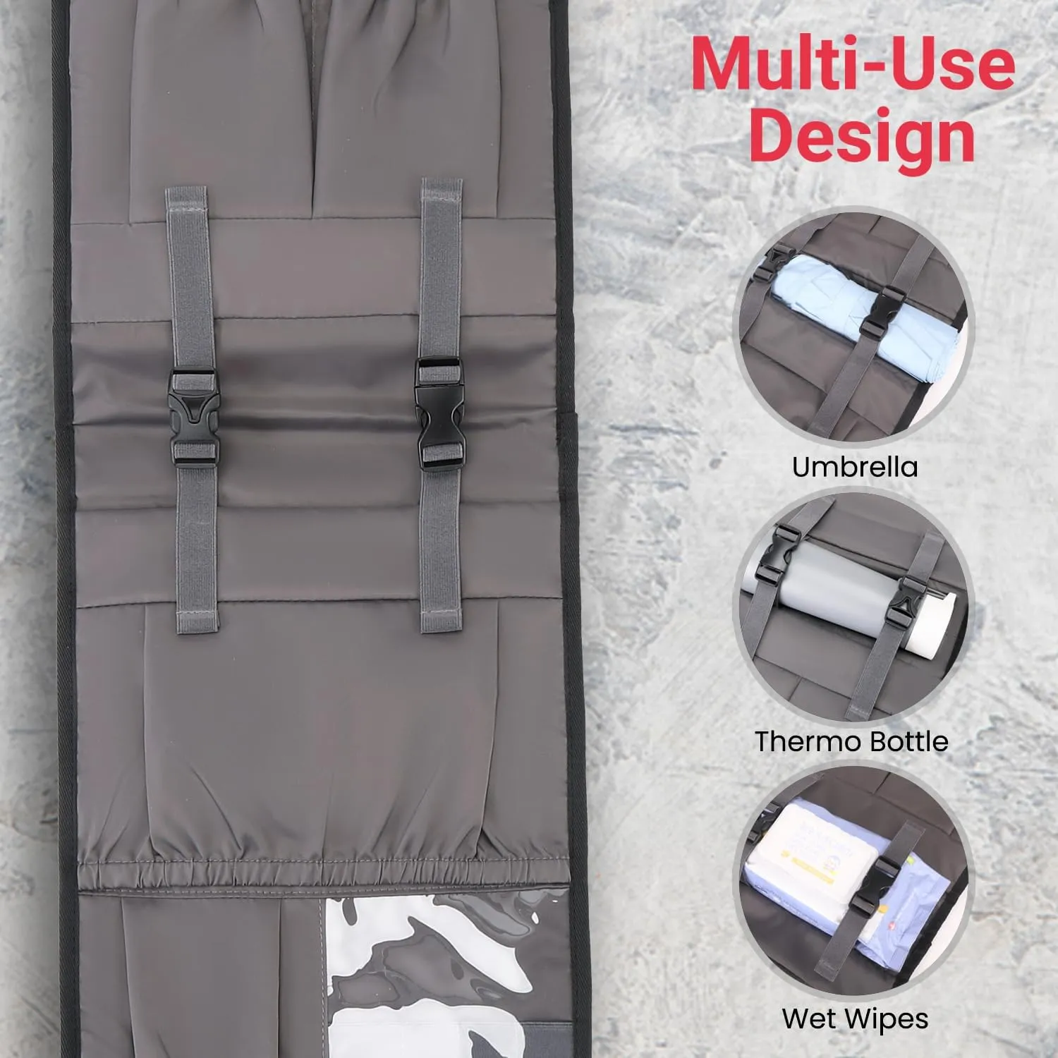 Unisex Foldable Vertical Backpack Organizer Insert for Tote Bag, Carry On, Picnic, Camping - 10 Pockets & Handle
