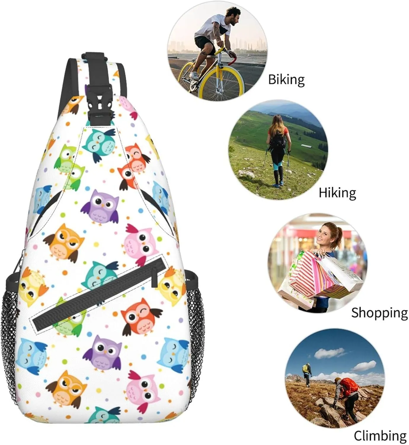 Unisex Sling Bag Crossbody Backpack for Men Women Casual Chest Sling Bag Shoulder Backpack Travel Hiking Daypack