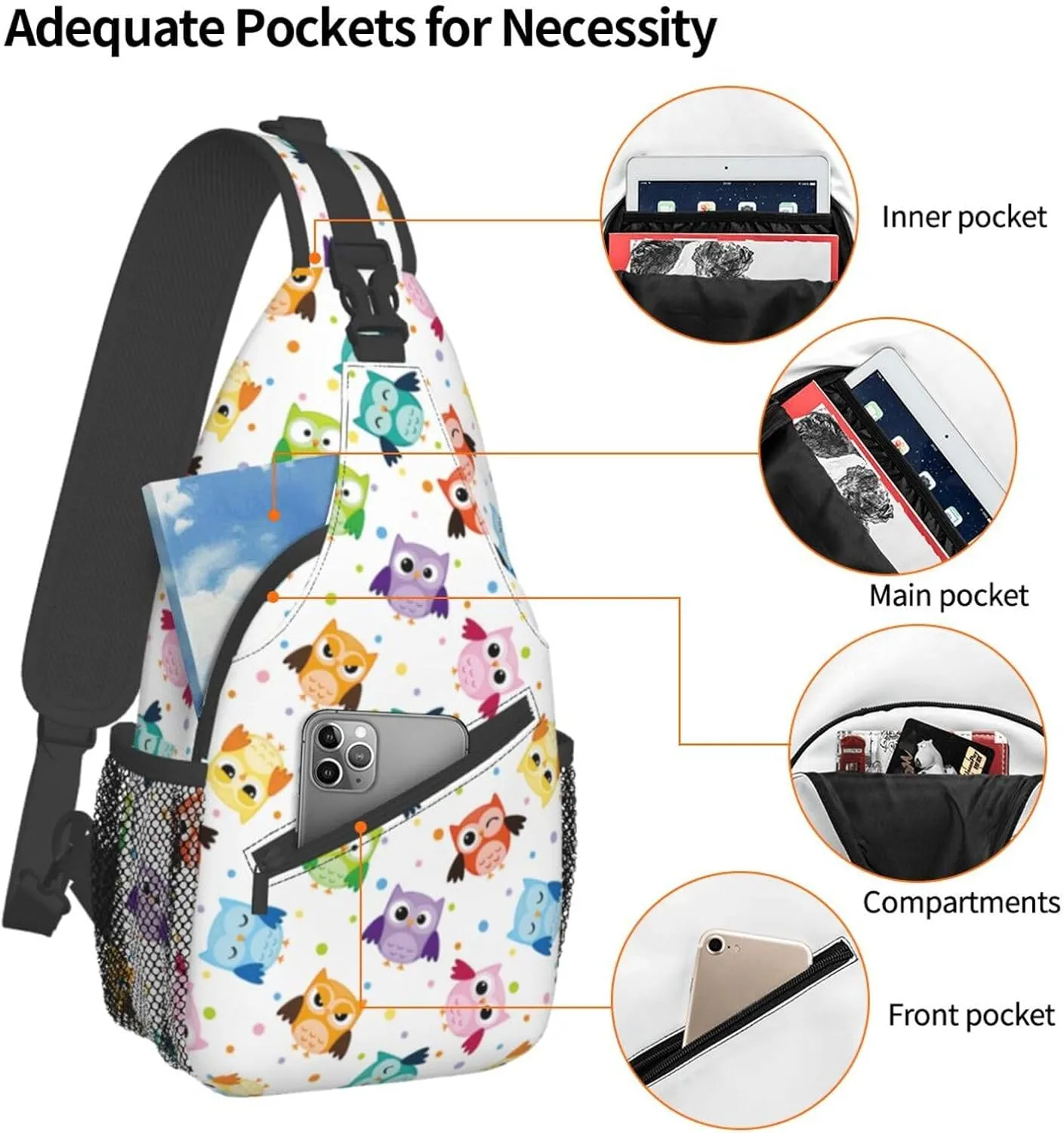 Unisex Sling Bag Crossbody Backpack for Men Women Casual Chest Sling Bag Shoulder Backpack Travel Hiking Daypack