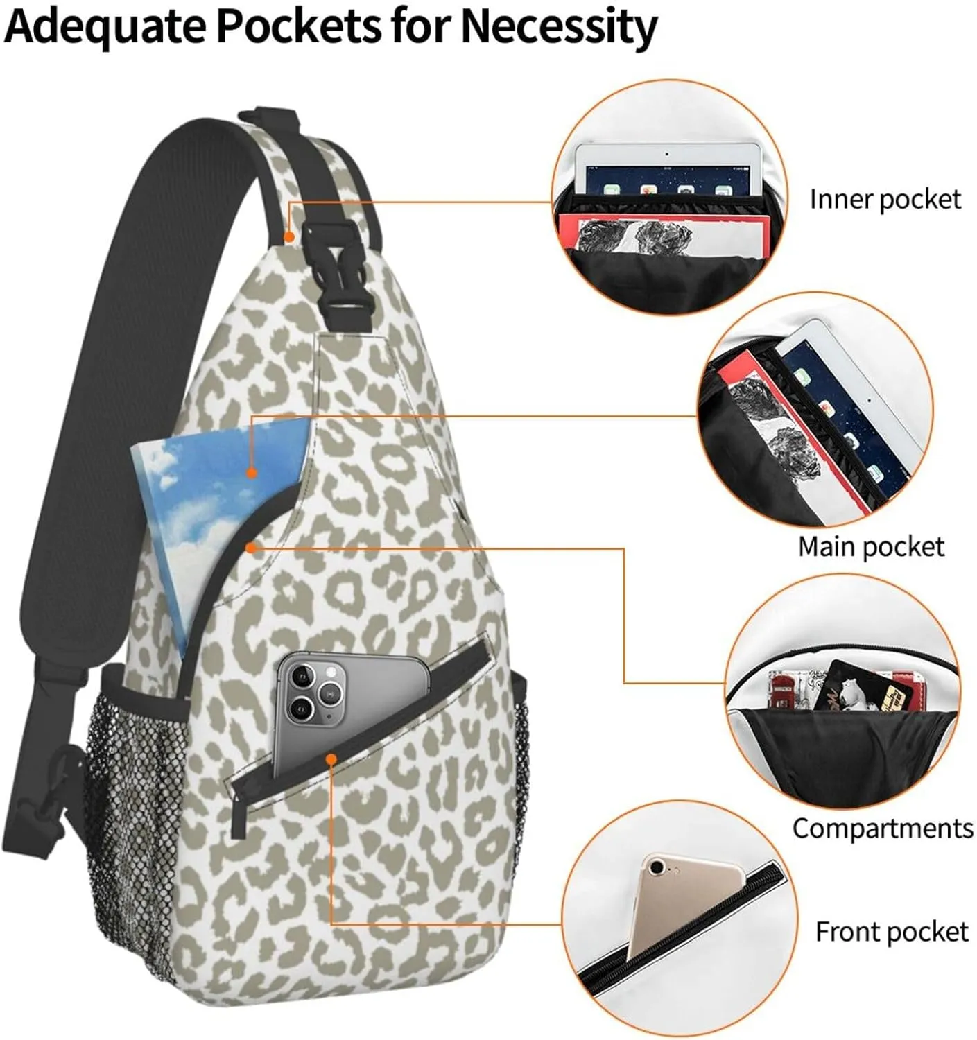 Unisex Sling Bag Crossbody Backpack for Men Women Casual Chest Sling Bag Shoulder Backpack Travel Hiking Daypack