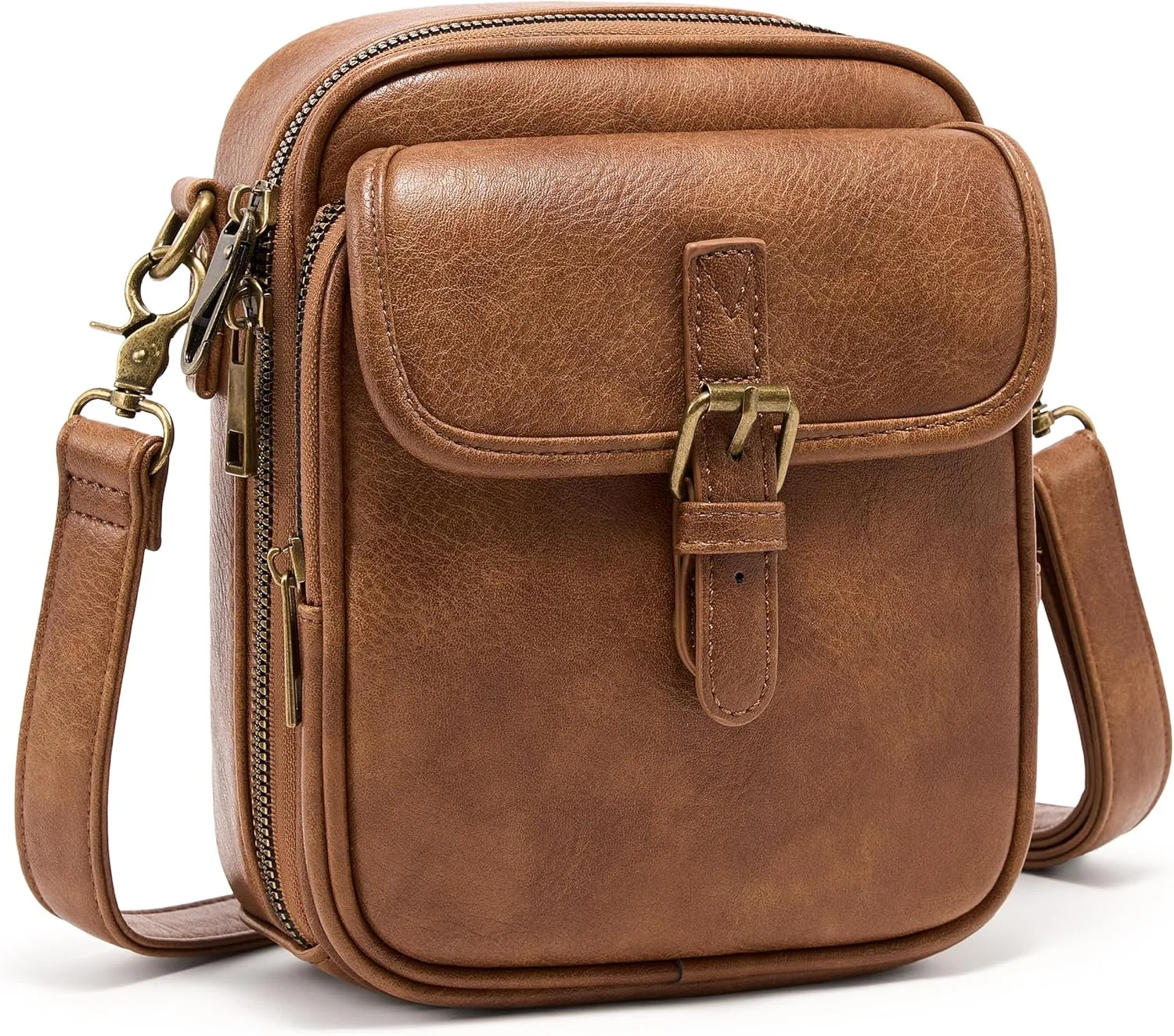 Unisex Small Vegan Leather Crossbody Bag - Vintage Anti-Theft Purse with Card Slots Urvashi Tojoyride