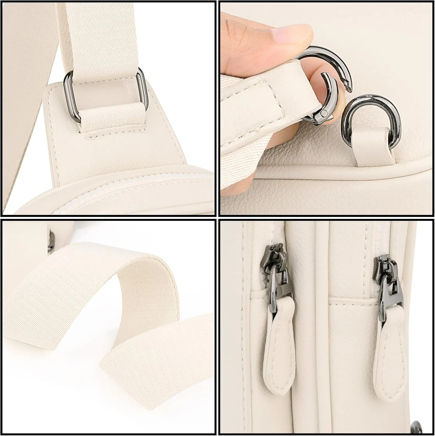 Uromee Sling Bag for Women Crossbody Purse Vegan Leather Fashion Fanny Pack Chest Bag Convertible Small Backpack