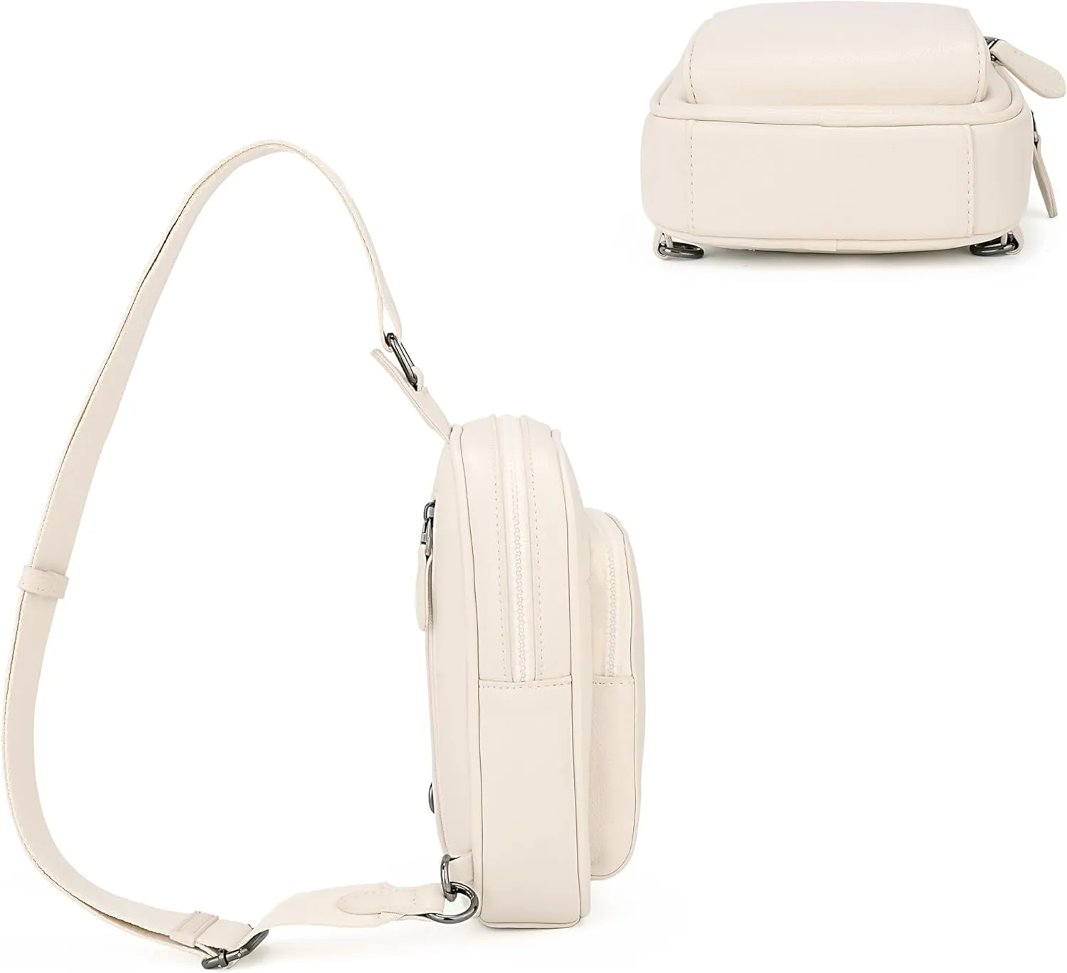 Uromee Sling Bag for Women Crossbody Purse Vegan Leather Fashion Fanny Pack Chest Bag Convertible Small Backpack