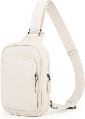 Uromee Sling Bag for Women Crossbody Purse Vegan Leather Fashion Fanny Pack Chest Bag Convertible Small Backpack