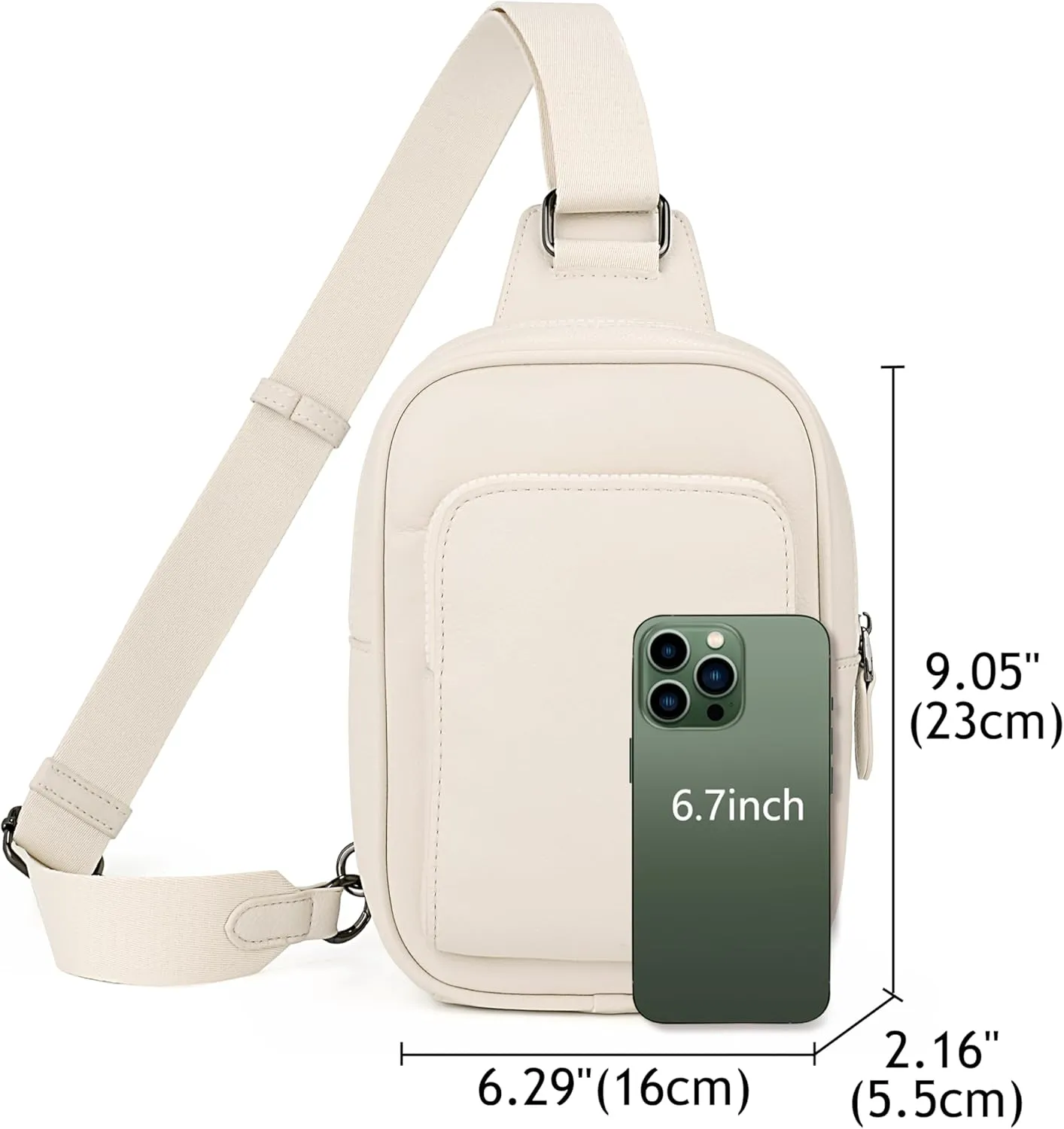 Uromee Sling Bag for Women Crossbody Purse Vegan Leather Fashion Fanny Pack Chest Bag Convertible Small Backpack